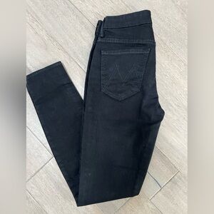 MOTHER Black Jeans with Tag Detail